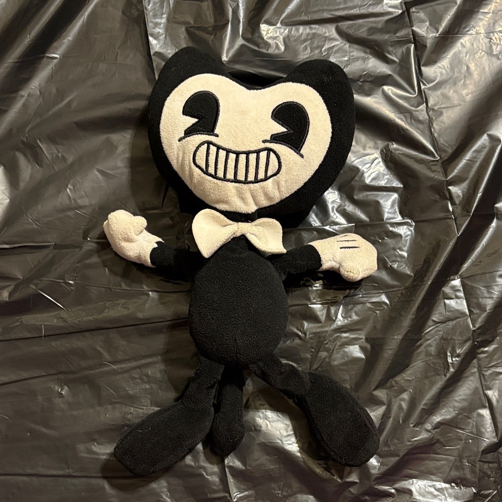 Bendy Black and White Cartoon Character Plush Toy